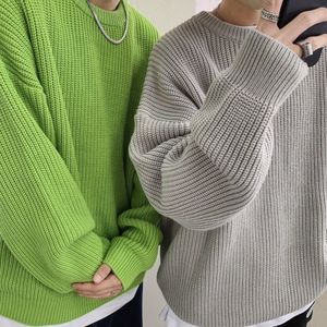 Herentruien Men Crewneck Pure Color Gebreide herfst Winter Casual pullover Streetwear Basic Sweater Jumper Male 221121