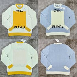 Suéteres para hombres Hombres Diseñador Moda Mangas largas Casablanc Suéter suelto Jersey de punto Jacquard
