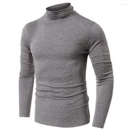 Maglioni da uomo Autunno Primavera Top colletto a lupetto manica lunga morbido elastico slim fit pullover attillato camicia casual con fondo di media lunghezza