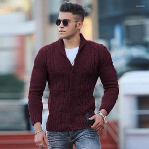 Heren Truien Mannen Mode Dichtgeknoopt V-hals Vest Voor Heren Herfst Vintage Trui Jassen 2023 Winter Warm Casual Effen Gebreide jassen