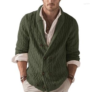Hommes chandails hommes vert rayé tricoté surdimensionné Xxl garçons hiver à manches longues haut en tricot Double boutonnage boutonné Cardigan tricots