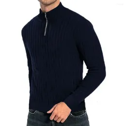 Suéteres masculinos homens manga comprida pulôver suéter elástico elegante malha quente com para outono / inverno