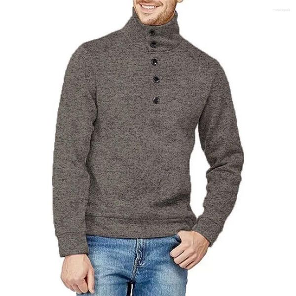 Pulls pour hommes Hommes Lâche Col Roulé Tops À La Mode À Manches Longues Pulls Col Haut Tricoté Pull Sweatshirts Tricots Confortables