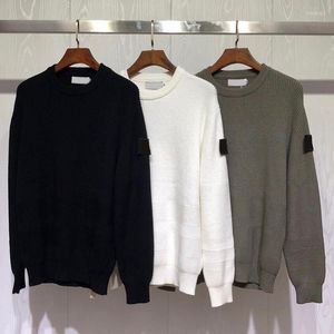 Herentruien mannen oversized trui kleding mode vintage geribbelde paneel gebreide pullovers jersey bruine zwarte Koreaanse kleding