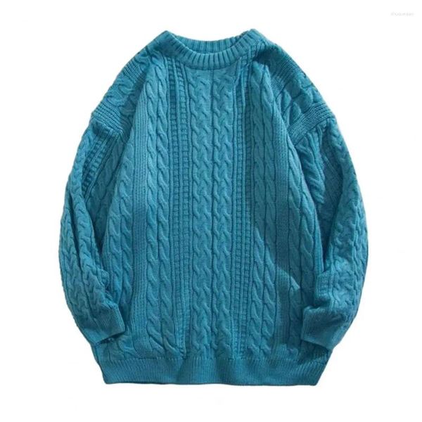Pulls pour hommes Polyester Sweater confortable tricoté pour un pull d'hiver chaud et à manches longues épaisses Unisexe Anti-Shrink