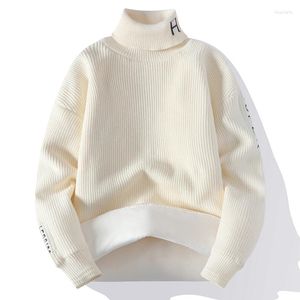 Herentruien Heren Pullover Coltrui Winter Koreaanse mode Gestreept Casual Warm houden Gebreid Voor