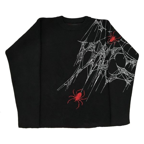 Pulls pour hommes Hommes Pulls Spider Graphic Stripe Tricoté Streetwear Maiden Surdimensionné Harajuku O Cou Tricots Vêtements 230817