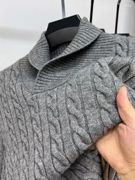 Pulls pour hommes Hommes 2023 Printemps et automne Pull Jacquard personnalisé Coréen Casual Col Châle Épaissi Pull Mode Chaud