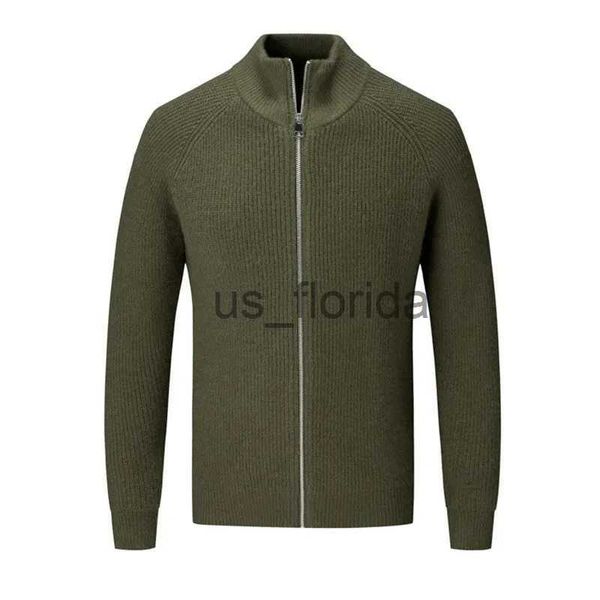 Pulls pour hommes Cardigan en tricot de cachemire pour hommes demi-col haut manteau zippé laine automne hiver ajustement épais pulls hommes veste J231111