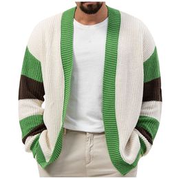 Suéteres para hombres Ropa para hombres Invierno Color engrosado Contraste Cárdigan de alta calidad Suéter de punto Chaqueta cálida Jaqueta Masculina 230922