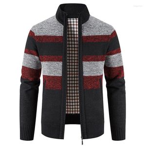 Herentruien Heren Fashion Classic gebreide trui met lange mouwen Sweaterjas Autumn Winter Skin-vriendelijk Zipper Solid Color Cardigan