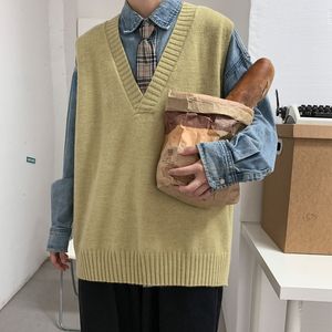 Pulls pour hommes Pull en tricot masculin printemps automne vain décontracté coréen mode solide sans manches