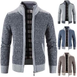 Hommes chandails hommes hommes col roulé pull veste automne hiver en peluche manteau fermeture éclair cardigan homme décontracté tricots mâle