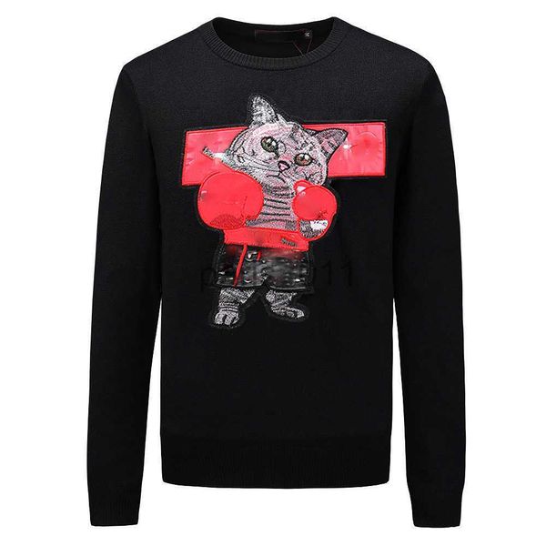 Pulls pour hommes Pull pour hommes Designer Cartoon Modèle Chaud Tricot Laine Broderie Tricoté Casual Jumper Marque Coton Sweat-shirt Taille Asiatique x0921