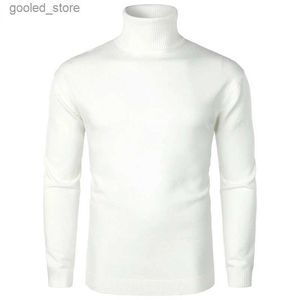 Herensweaters Coltrui voor heren Informeel Lange mouw Slim Fit Basic Gebreid Thermisch Tops Effen Trui Kerst Truien Wit Q231115