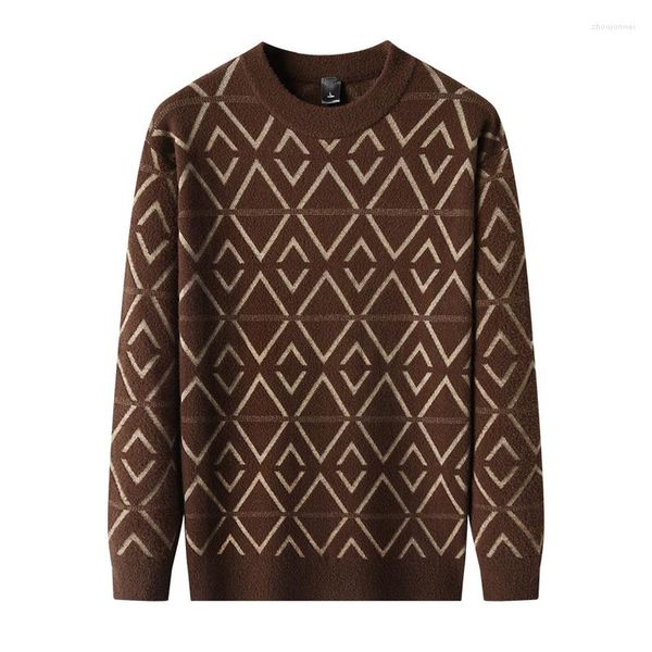 Pulls pour hommes Hommes Pulls lisses Tops en tricot Pull Pull Argyle Modèle Style coréen Épais pour l'automne Hiver Mâle Mode Vêtements A325