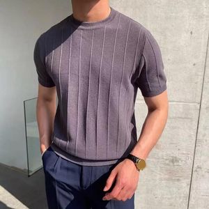 Suéteres para hombres Hombres Color sólido Camiseta Casual Suéter de verano Slim Fit para gimnasio Deportes Cuello redondo Mangas cortas