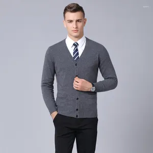 Heren Truien Mannen Super Fijne Merino Wollen Jas 2024 Lente Herfst Gebreide Pure Man Single Breasted Vest