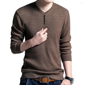 Pulls pour hommes pull d'automne d'hiver Pullue à tricot en V V