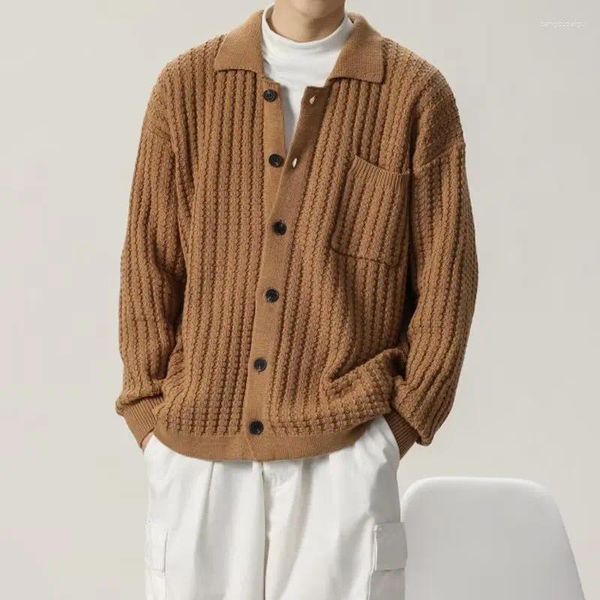 Suéteres para hombres Hombres Suéter Cardigan Alta calidad American Cargo Knit Heavy Vintage Otoño e invierno suelto en abrigo perezoso