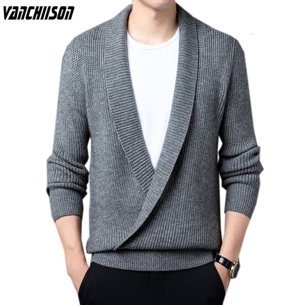 Pulls pour hommes Hommes Pull Cardigan Style coréen Col V profond Revers pour l'automne Mode Casual Mâle Vêtements Solide 7202 230826