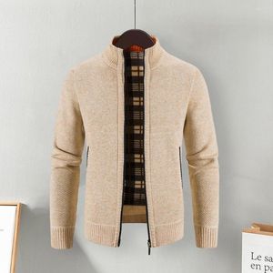 Pulls pour hommes Hommes Pull Cardigan avec poches Couleur unie Full Zip Tricoté Manches longues Casual Entraînement Tenues Veste