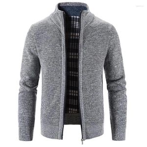 Herensweaters Heren trui jas Mode vest Gebreid jack Slim Fit Opstaande kraag Dikke warme jassen Gebreid overhemd