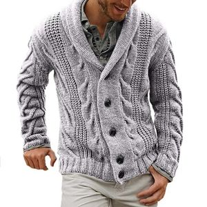 Heren truien mannen trui jas katoen blend knop sluiting heren breiwear lange mouwen mode -vest sweater voor herfst winter Q240527
