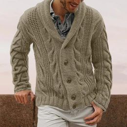 Suéteres para hombres Hombres Suéter Chaqueta Abrigo de invierno Mezcla de algodón elegante con botón para otoño