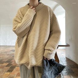 Suéteres para hombres Hombres Suéter Estilo coreano Cuello redondo Personalidad Guapo Invierno Otoño Prendas de punto sueltas