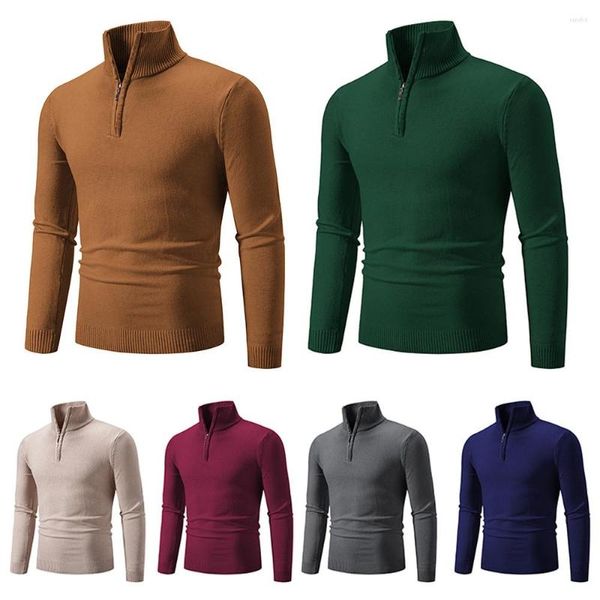 Pulls pour hommes Hommes Pull à col en V Pulls à manches longues Hip Hop Polo à col roulé Mode Hiver Cachemire