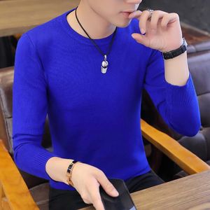 Heren Sweaters Mannen Winter Fashion Casual Lange mouwen Pullover O Neck Slim White Red Black Navy Royal Blue Sweater