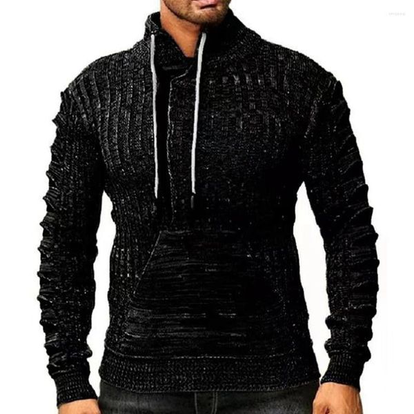 Suéteres para hombres Hombres Invierno de gran tamaño Solapa cálida Cremallera Cuello suelto Manga larga Suéter Jumper Top Prendas de punto Jerseys Chaqueta Casual Masculino