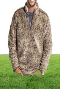 Herentruien Heren Winter Sherpa-trui 1/4 Rits en Pullover Plus Size 3XL Streetwear Tops Casual Teddy7414555