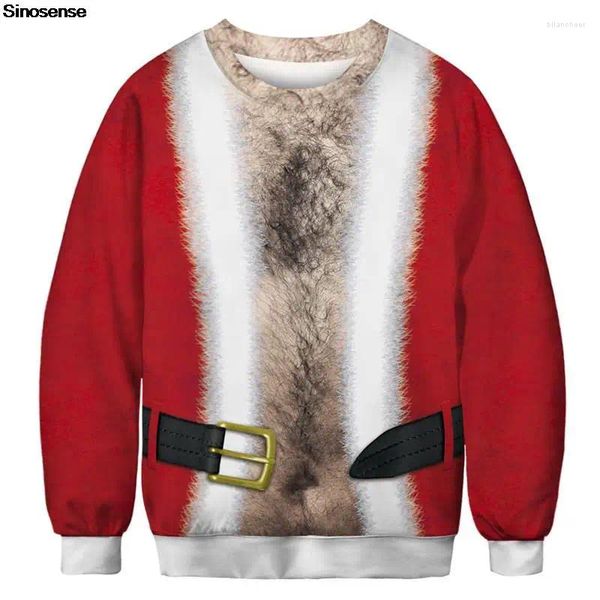 Suéteres para hombres Hombres Mujeres Novedad Feo Suéter de Navidad Jersey Tacky Jumpers de Navidad Tops3D Divertido Impreso Fiesta de vacaciones Sudadera con cuello redondo