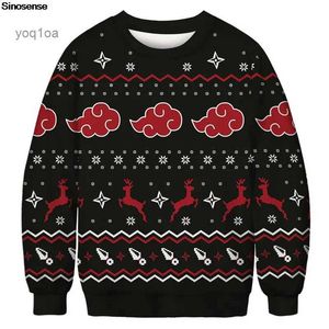 Herentruien Heren Dames Rendieren Lelijke kersttrui Oudejaarsavond Vakantiefeest Ronde hals Sweatshirt 3D Grappig bedrukt Kersttruien TopsL231123