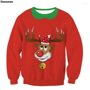 Pulls pour hommes Hommes Femmes Renne Ugly Christmas Sweater 3D Funny Printed Automne Hiver Holiday Party Sweat-shirt Pull Noël Jumpers Tops