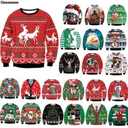 Suéteres Masculinos Homens Mulheres Suéter Feio de Natal Engraçado Humping Reindeer Climax Tacky Christmas Jumpers Tops Casal Festa de Férias Xmas Moletom 231213