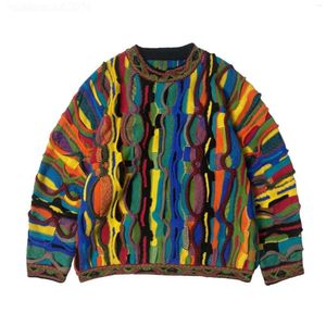 Heren truien heren 2023 bemanning nek etnische stijl mode kleurrijke pullover pull homme fall trui voor mannen gebreide