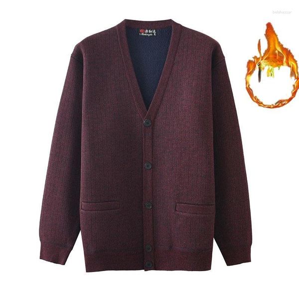 Pulls pour hommes Cardigans pour hommes Pull Poche Hommes Tricot Cardigan Boutons Col V Couleur Solide Pull Homme Casual Slim Fit A38