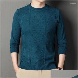 Panels pour hommes Imitation laine Prismage Plaid Pull Jacquard Casual à manches longues Plèves tricots Drop Livraison Vêtements Dhhnt