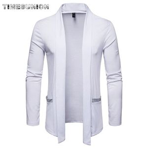 Truien voor heren Lichtgewicht vest voor heren Sjaalkraag Open voorkant Lange mouwen Gebreid Slim Fit Kasjmier met zakken Jersey Hombre 231010