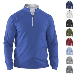 Plus de chandail masculin Quarter zip à manches longues Pilatage de chemise Performance