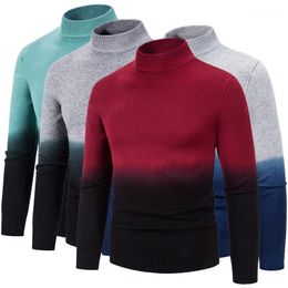 Suéteres para Hombre Suéter para Hombre Otoño Invierno Moda Dip Dye Knitted Pullover Jumper Sueter Hombre