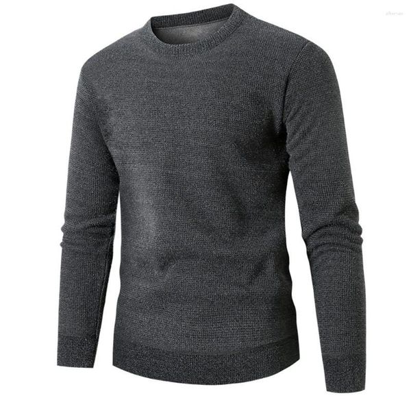 Pulls pour hommes Pull pour hommes Pull en polyester Pull régulier Légère extensible Couleur unie 1pc Casual Confortable Polaire Garder au chaud