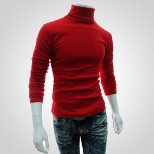 Chandails pour hommes Pulls à col roulé pour hommes pulls à vin rouge mince pull pour hommes solide bureau coton tricoté vêtements hommes pulls Hombre hauts 230923