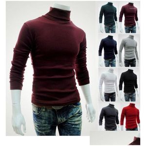 Heren Truien Heren Witte Coltrui Koreaanse Stijl Plevier Mannen Mouwloze Casual Kleding Herenkleding Schildpad Hals Slanke Sweatwear1 Drop Dhujs