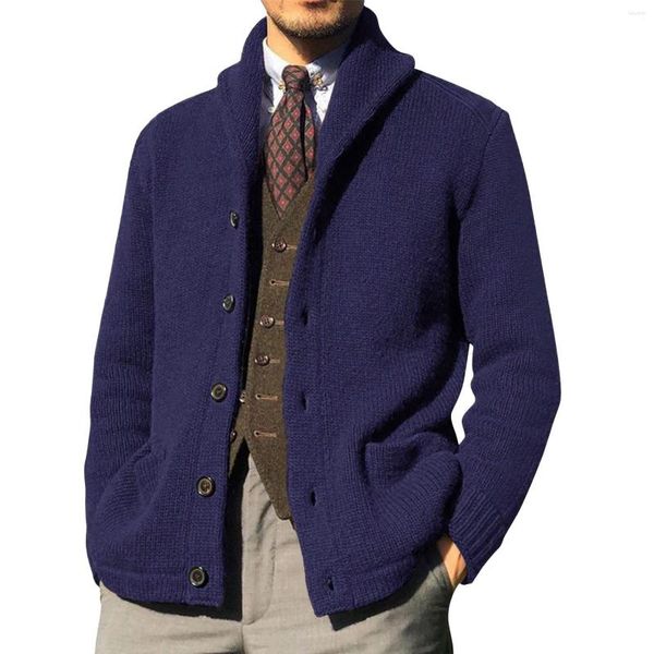 Hommes chandails hommes laine tricoté Long Style Cardigan manteau mode loisirs couleur unie manches manteaux pour hiver gothique vêtements