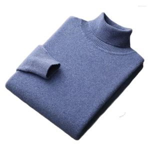 Pulls pour hommes Pull en laine mérinos Pull pour hommes Sweatershirt Col roulé Cachemire Épaissi Chaud Hiver Lâche Couleur Unie Top