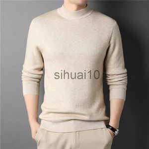 Pulls pour hommes MRMT 2023 tout nouveau pull en cachemire pour hommes demi-col roulé hommes chandails pulls en tricot pour hommes jeunesse Slim tricots homme pull J230808